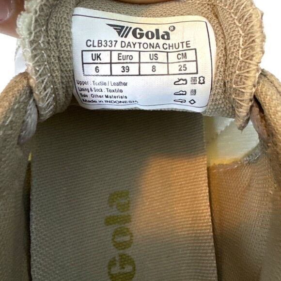 Gola Daytona Chute Womens Sneakers Size 8 US / 39 EU Beige & White Leather/Texti - Picture 6 of 6